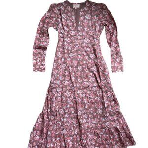 Hampton House Tiered Maxi Dress Sz M Floral Boho Granny Core Prairie Modest